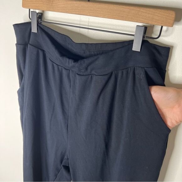 Cozy Earth Bamboo Rib Knit Black Lounge Joggers Womens XL Stretch Pull On Pocket - Picture 8 of 14